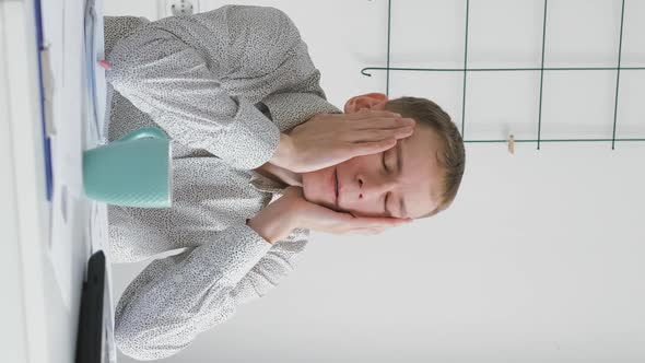 Businessman Overwhelmed with Job in Office