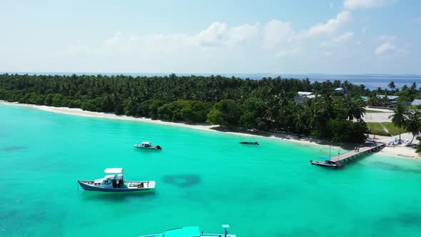 Aerial top down sky of beautiful seashore beach vacation by blue green water and white sand backgrou