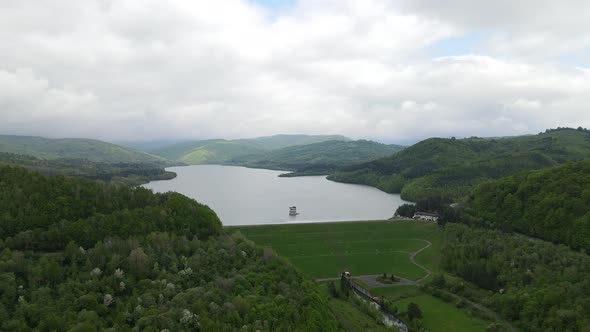 Aerial view of Starina reservoir in Slovakia