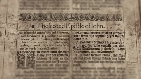 The Second Epistle General Of John, Slider Shot, Old Paper Bible, King James Bible