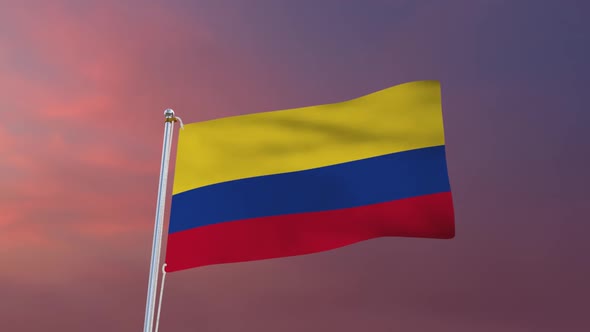 Flag Of Colombia Waving