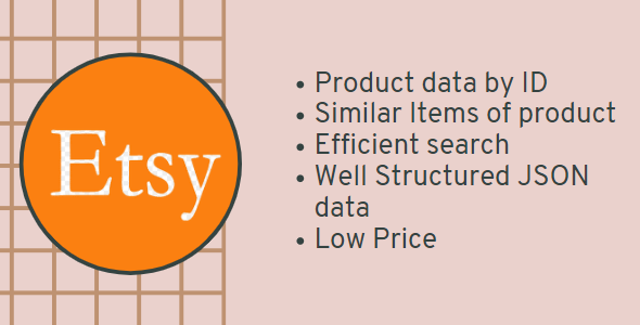 Etsy Scrapper, Get Data As Json Of Any Product And Similar Items. Watch Video.