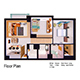 3D Home interior with floor plan of an apartment - 3DOcean Item for Sale