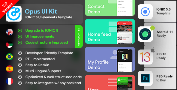 IONIC 5 UI elements with 85+ Screens | Ready to use| IONIC UI Kit