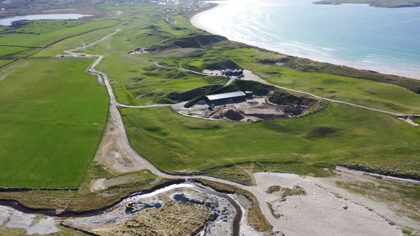 Aerial View of Carrickfad with Cashelgolan Beach and the Awarded Narin Beach By Portnoo County