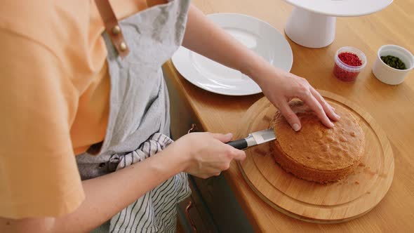 Woman Cooking Food and Baking on Kitchen at Home