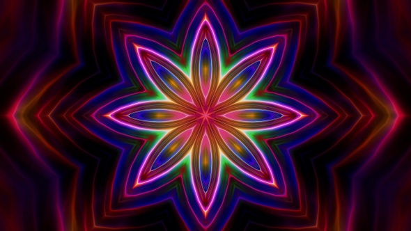 Blinking Colorful Light Kaleidoscope 4K 04