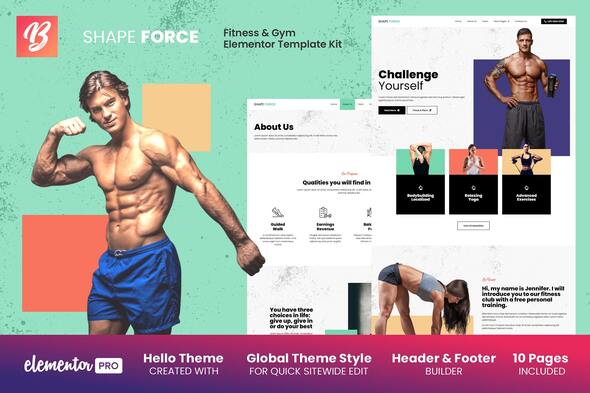 Shape Force - Fitness & Gym Elementor Template Kit