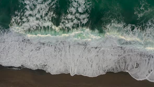 Storm at Sea Filmed on a Drone in the Sunset