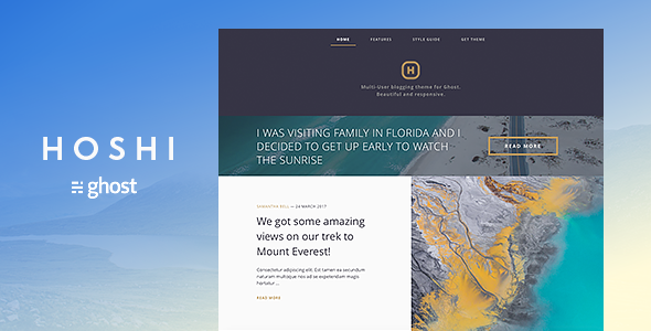 Hoshi - Responsive Masonry Ghost Blog Theme