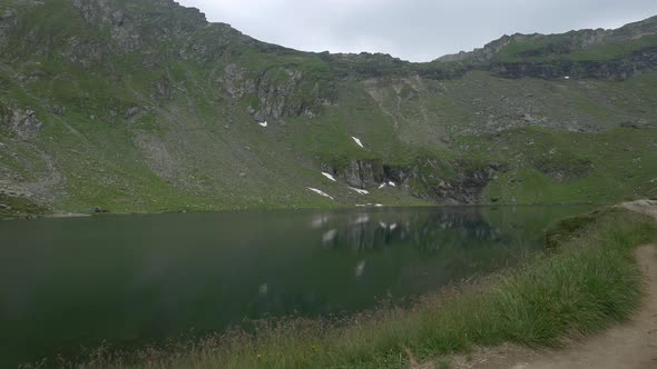 Balea Lake in Fagaras Mountains, Romania 