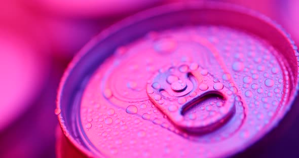 Aluminum beverage can close up