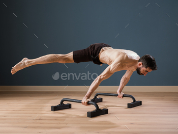  a perfect straddle planche with Push up Bars