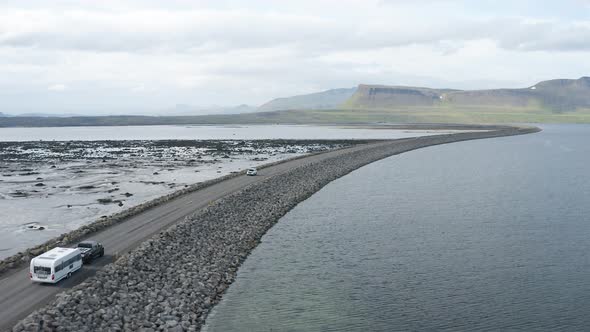 Beautiful low bridge in Iceland