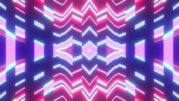 Party Vj Loop Background With Bright Red And Blue Colors 4K