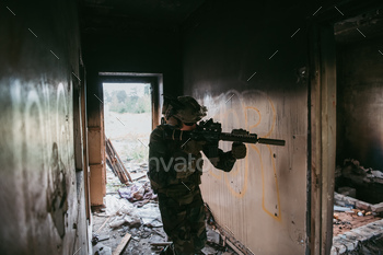  run through the abandoned building. Military clash