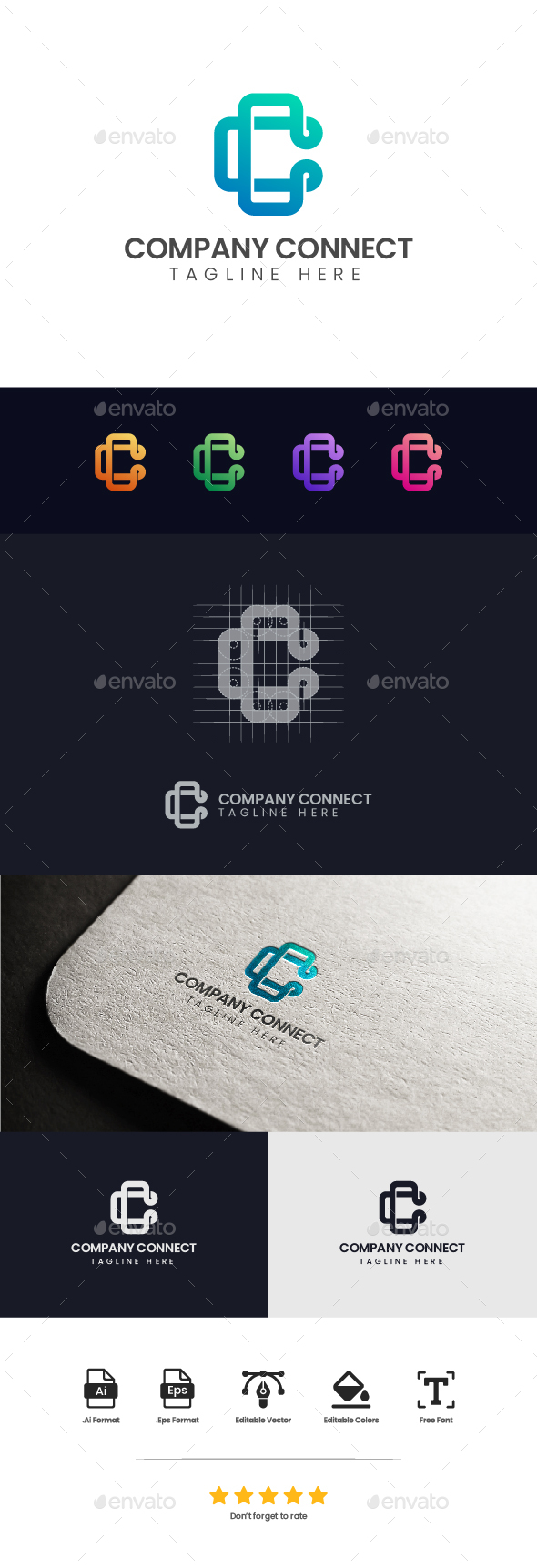 Company Connect logo -  Letter CC