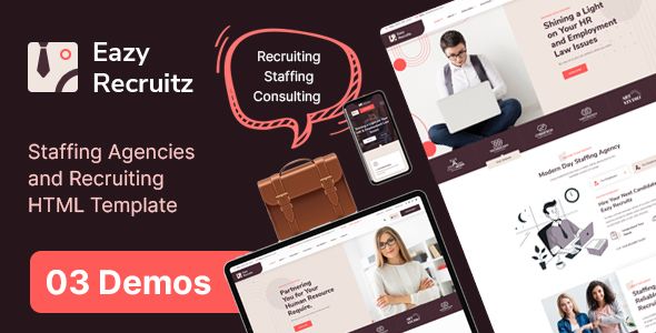 Easy Recruitz – Staffing Agencies and Job Seekers HTML Template