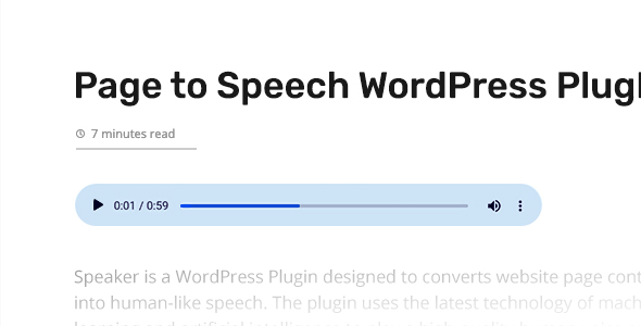 Speaker – Page to Speech Plugin for WordPress