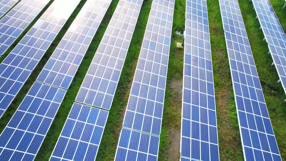 Aerial view of the solar panels in thailand