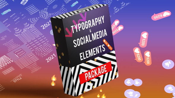 Typography and Social Media Elements Package