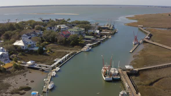 Following the canal at Shem Creek into the channel