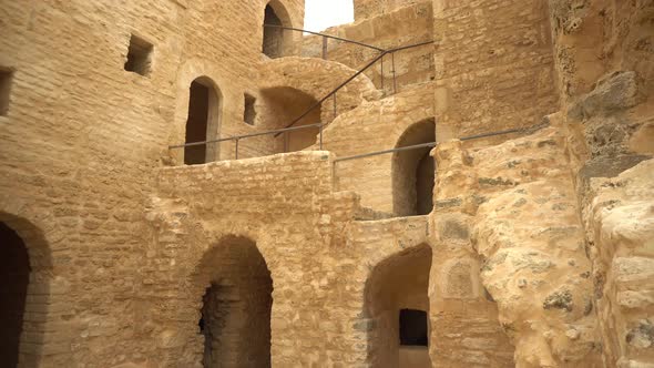 The Ancient Fortress of Ribat in Monastir, Tunisia, Old Yellow Bricks, View of the Fortress