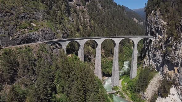 Aerial View of Landwasser Viaduct, Switzerland