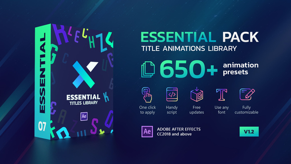 TypeX - Essential Pack: Title Animation Presets Library alt