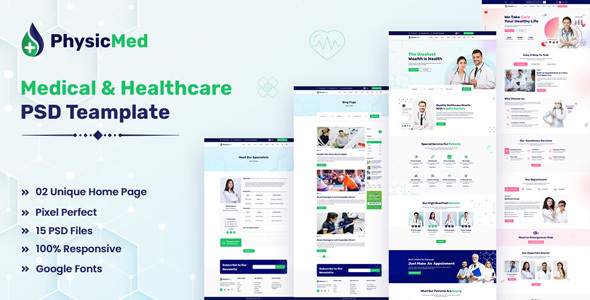 Physicmed - Medical & healthcare PSD Template