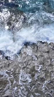 Sea Near the Coast  Closeup Aerial View of the Coastal Seascape