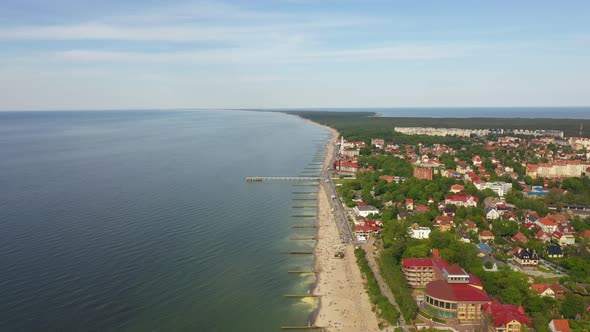 The promenade of Zelenogradsk in the summertime