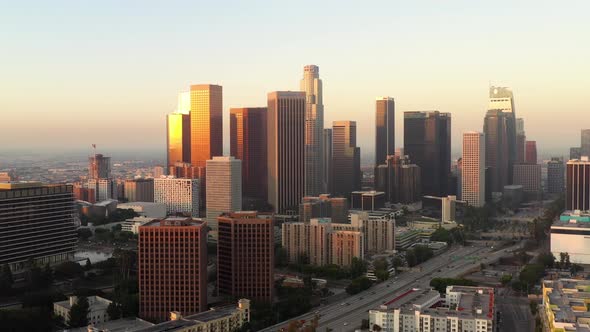 Aerial of the Downtown Los Angeles