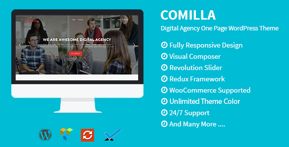 Transform Your Website with Comilla – The Ultimate One Page WordPress Theme for Digital Agencies!
