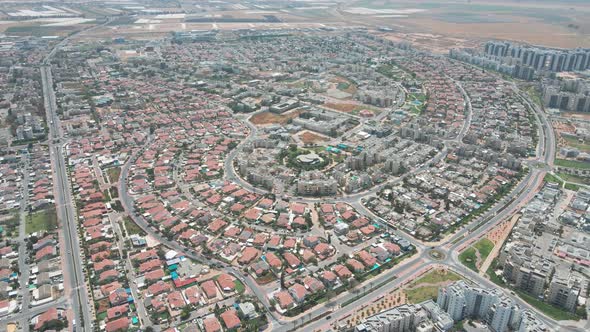 Aerial Drone Above a Israeli Southern District Netivot