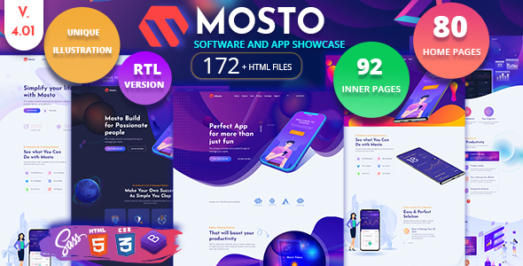 Mosto - app landing page