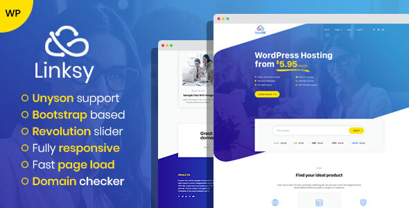 Linksy - domain and hosting provider WordPress theme