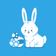 Cute Easter Bunny With Eggs Vector Cartoon Character. - GraphicRiver Item for Sale