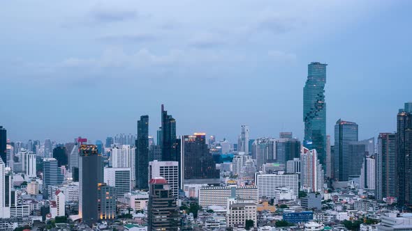 Day and Night Transition Time Lapse of Cityscape and Buildings in Metropolis