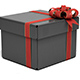 Black Gift Box with red ribbon - 3DOcean Item for Sale