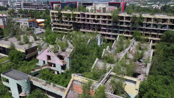 Destroyed and Abandoned Buildings in Sarajevo 4K