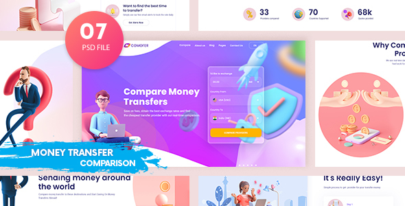 Comofer - Money Transfer Comparison PSD Template