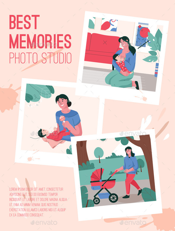 Vector Poster of Best Memory Photo Studio Concept