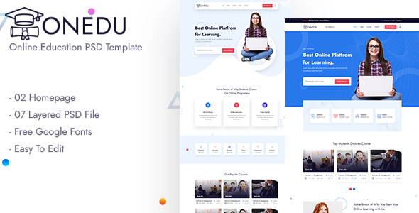 Onedu Online Education PSD Template