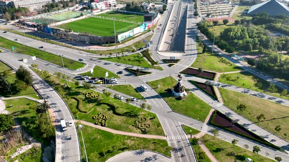 Road Junction Antalya Turkey Aerial View 4 K