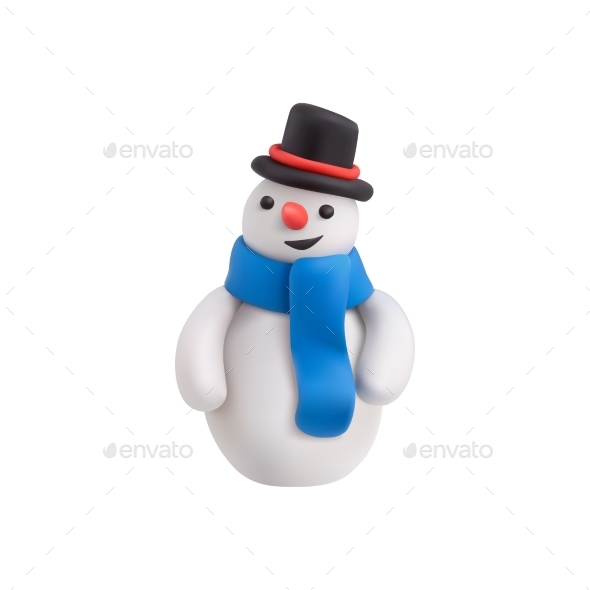 Snowman In Scarf Composition