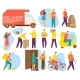 Cartoon Elements Set for Delivery Service Vector - GraphicRiver Item for Sale