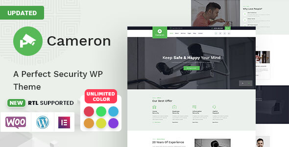 Cameron - Home Automation  , CCTV &  Security WordPress Theme  + RTL
