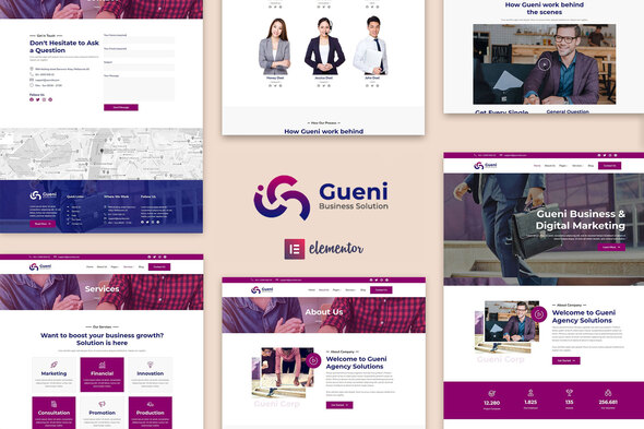 Gueni - Business Solution Elementor Template Kit