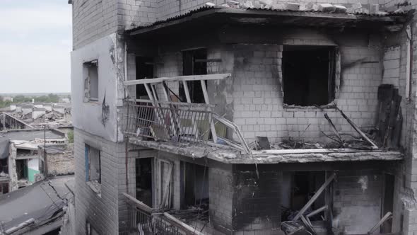 War in Ukraine  Destroyed Building in Borodyanka Bucha District